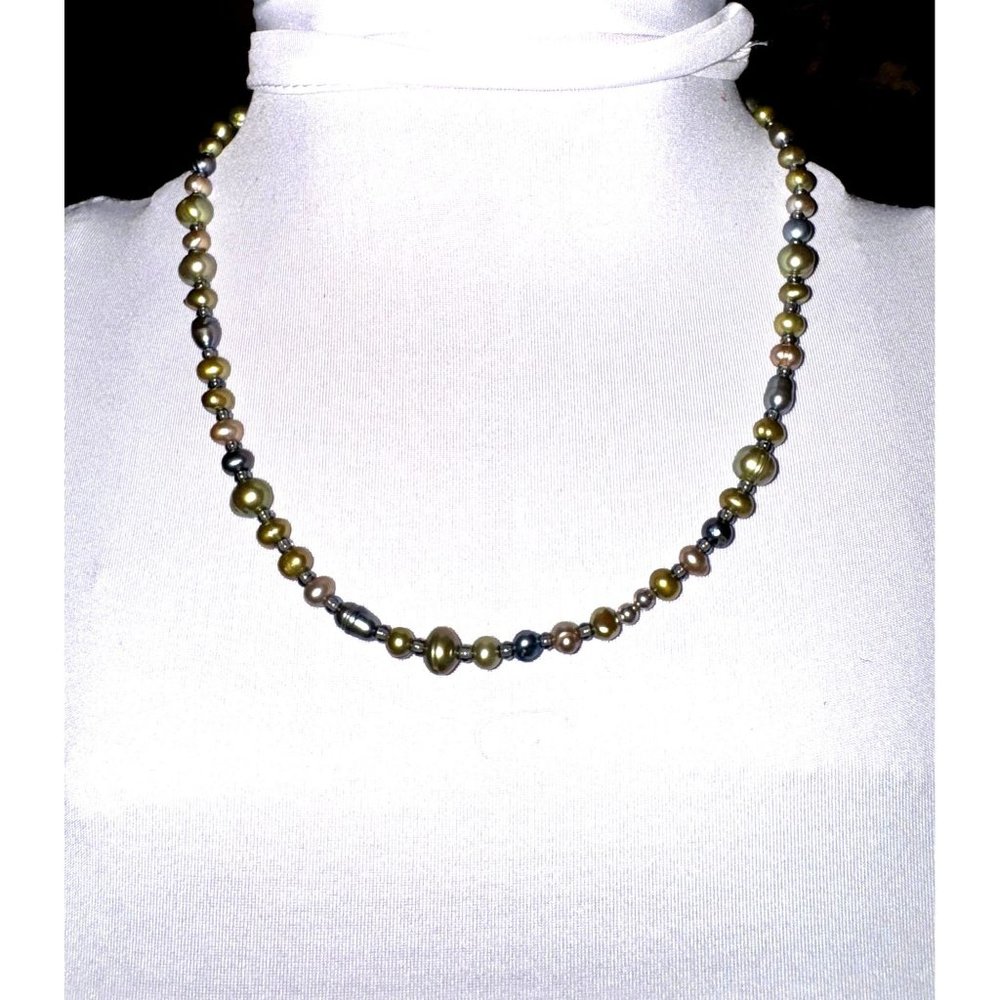 Dustin Design Stone Beaded Strand Necklace Mixed Metal Color - Picture 1 of 9